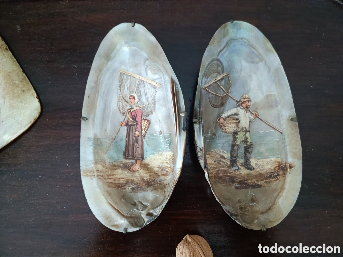 Arte: Conchas pintadas oleo siglo XIX - Foto 5