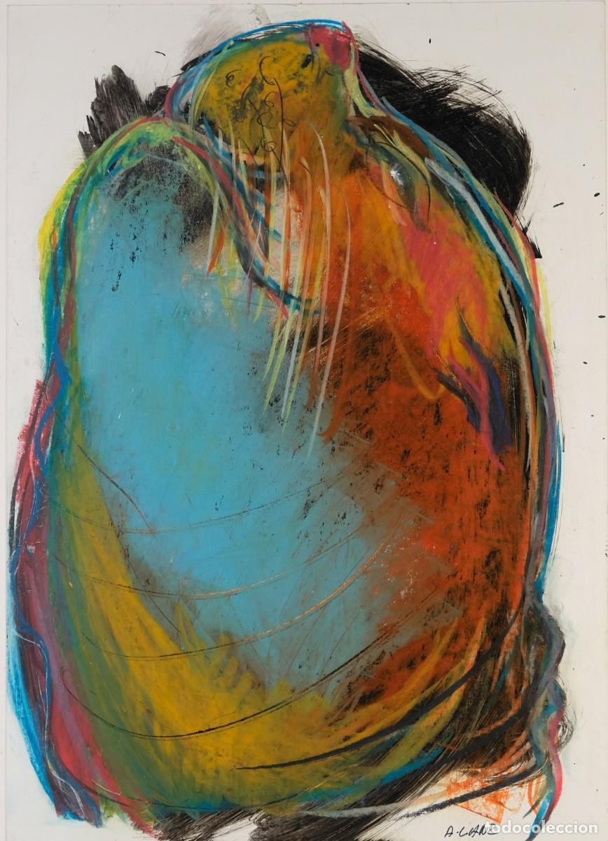 Arte: ALFREDO LANZ (Madrid, 1945) &Oacute;leo sobre papel &rdquo;Foca&rdquo; Firmado