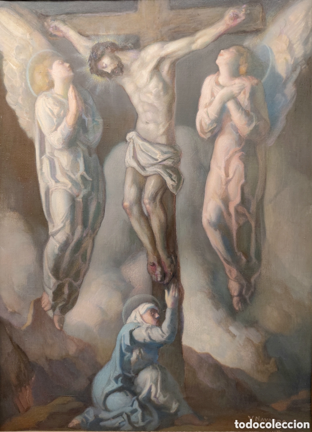Arte: Vicente Navarro Romero (1888-1979). Crucifixi&oacute;n, &oacute;leo sobre lienzo.