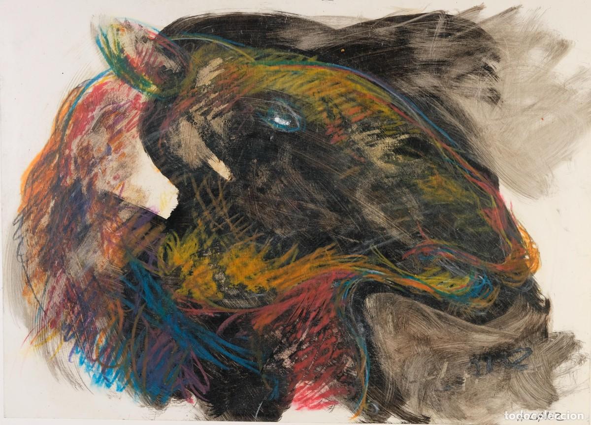 Arte: ALFREDO LANZ (Madrid, 1945) &Oacute;leo sobre papel titulado &rdquo;Camello&rdquo; Firmado