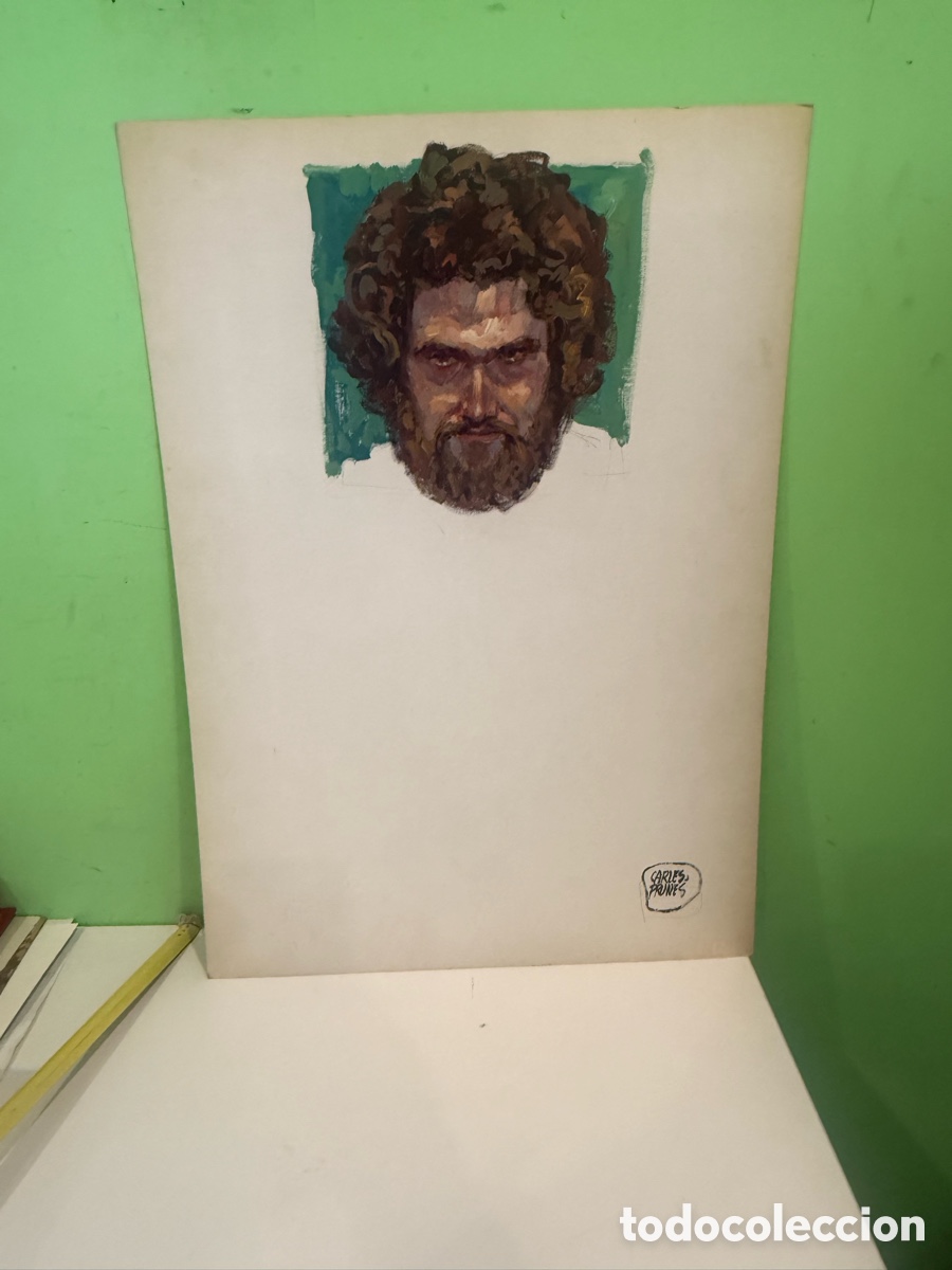 Arte: Carles Prun&eacute;s (1937-2017) &ndash; &Oacute;leo sobre cart&oacute;n duro firmado &ndash; Estudio inacabado de retrato,50 &times; 70cm