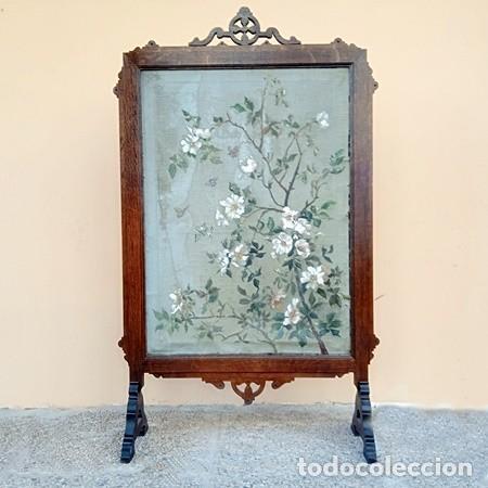 Arte: Pintura en pantalla de chimenea art deco oriental