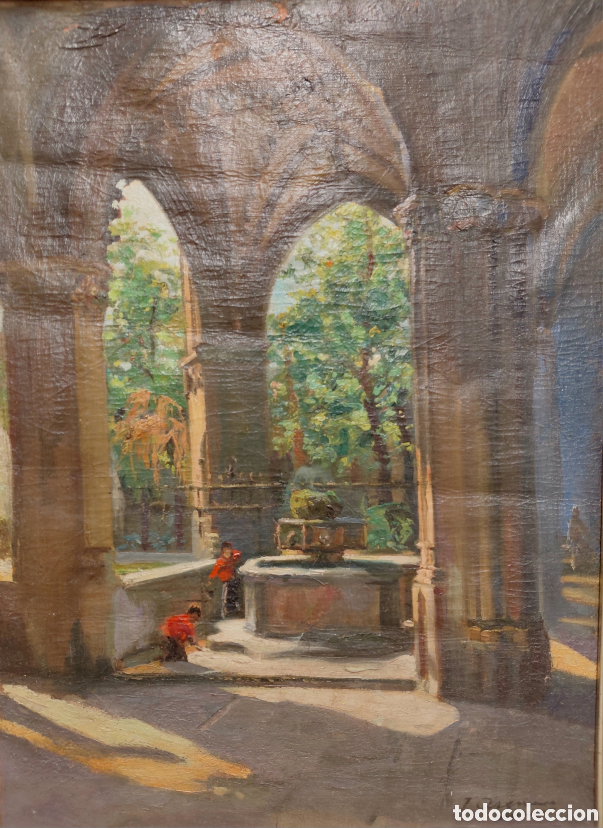 Arte: Joaqu&iacute;n Asensio Marin&eacute; (1890-1961). Claustro, &oacute;leo sobre lienzo.