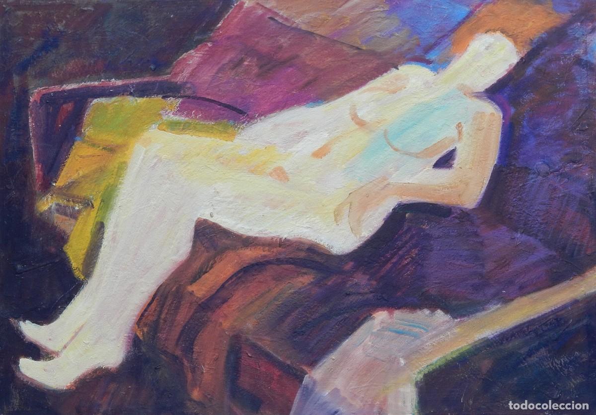 Arte: Carlos Enrique Lencinas G&oacute;mez. &Oacute;leo sobre cart&oacute;n. &rdquo;Desnudo femenino&rdquo;. Sin firmar. 51x36 cm.