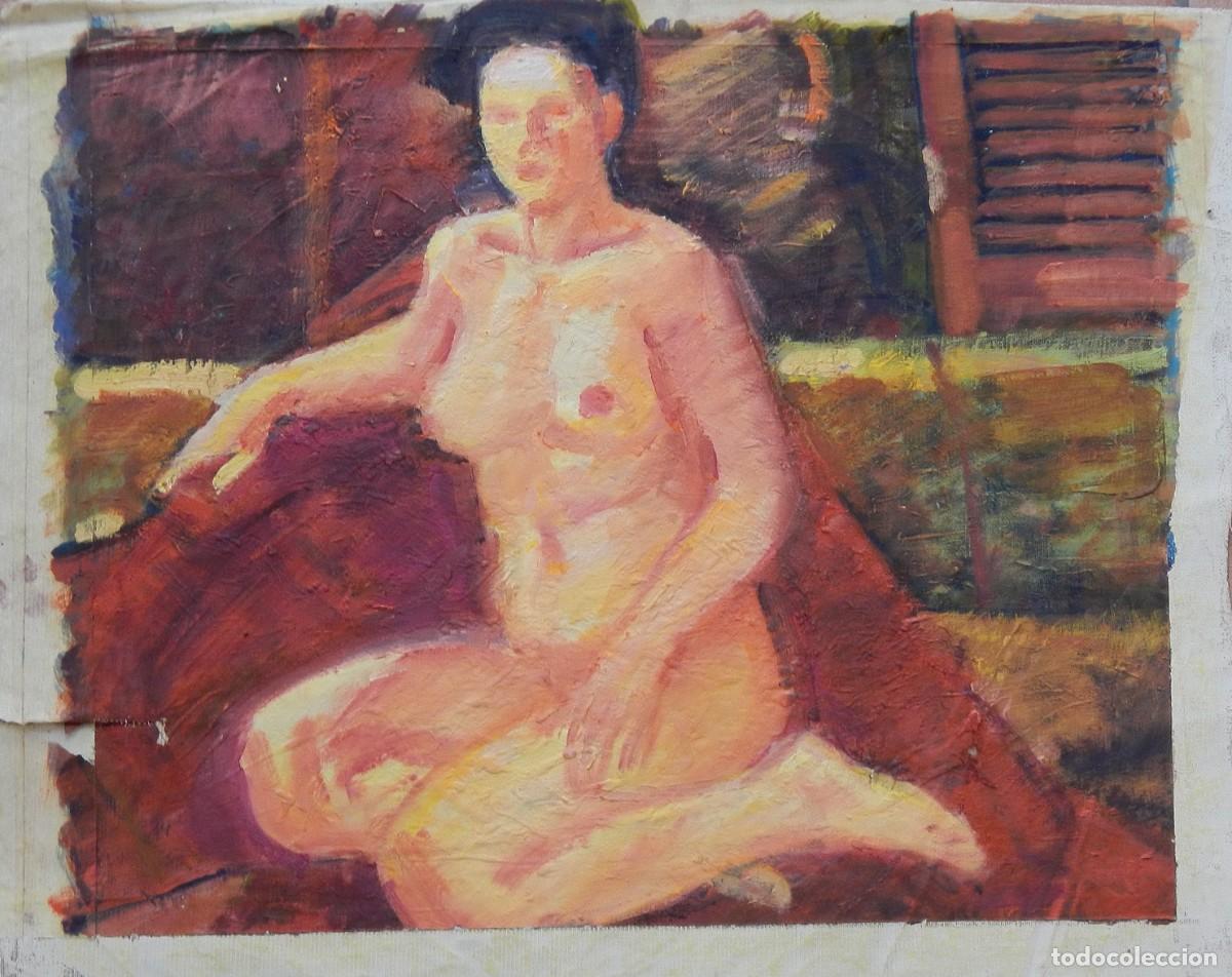 Arte: Carlos Enrique Lencinas G&oacute;mez. &Oacute;leo sobre tela. &rdquo;Desnudo femenino&rdquo;. Sin firmar. 47x40 cm.