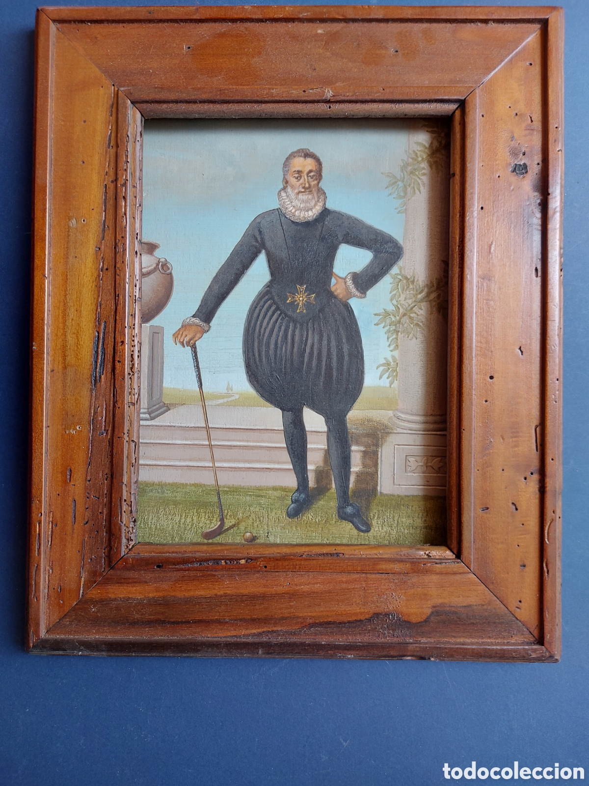 Arte: &rdquo;PERSONAJE EPOCA JUGANDO A GOLF&rdquo; OLEO