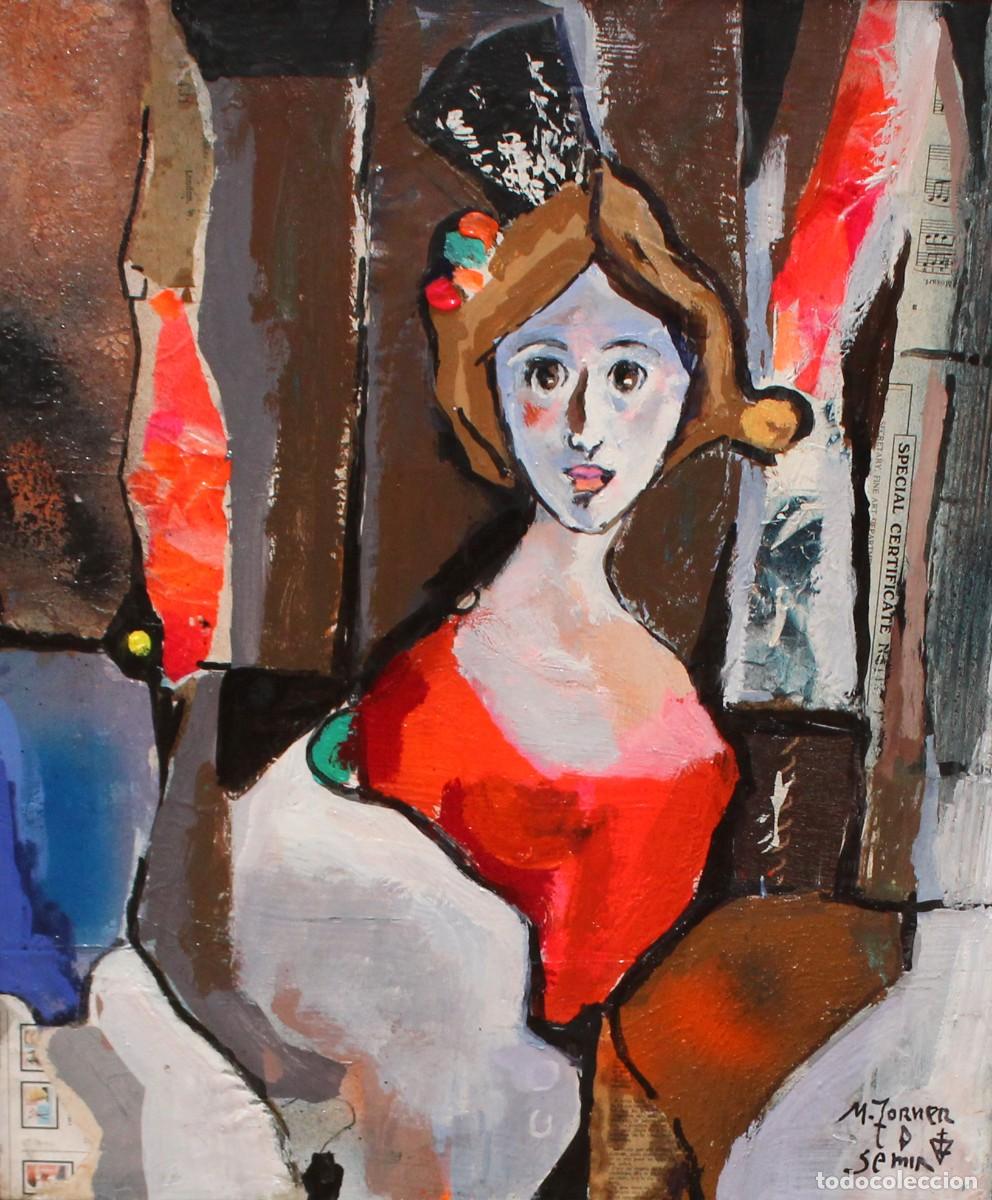 Arte: MIQUEL TORNER DE SEMIR (SANTA PAU, GERONA, 1938) ACRILICO Y MATERIA SOBRE TELA. RETRATO FEMENINO