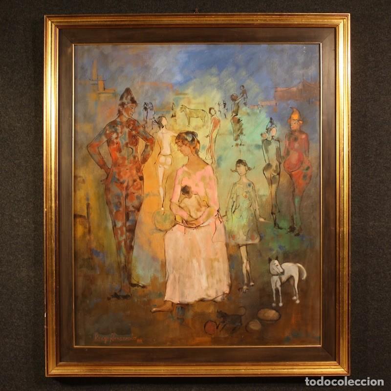 Arte: Pintura italiana, Familia de acr&oacute;batas, fechada en 1981.
