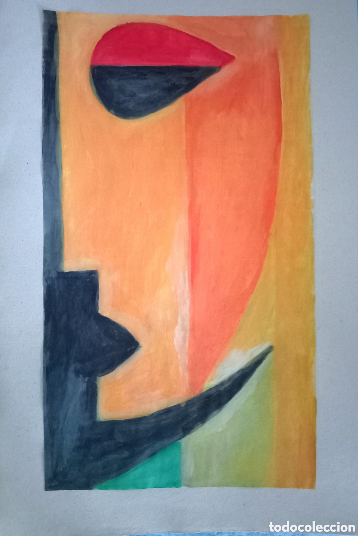 Arte: Original pintura cara abstracta (36) (t&eacute;cnica mixta) acuarela y acr&iacute;lico sobre papel cart&oacute;n doble...