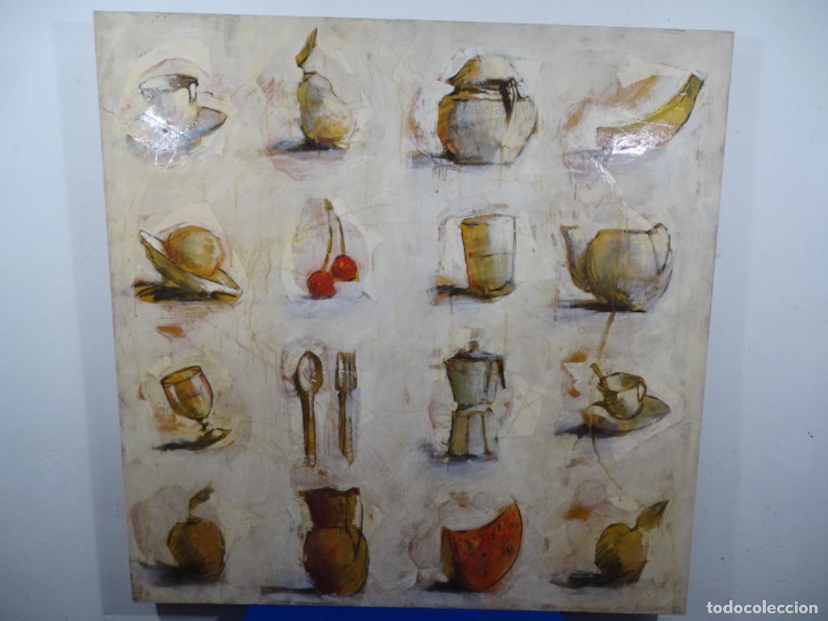 Arte: GRAN T&Eacute;CNICA MIXTA SOBRE TABLA FIRMADA ESTRICH. FIGURATIVO. 125x125 cm.