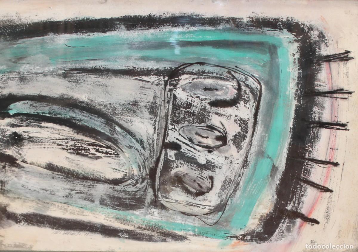 Arte: MANUEL VENTIMILLA (Valencia, Siglo XX) TECNICA MIXTA DEL A&Ntilde;O 1989. ABSTRACCION