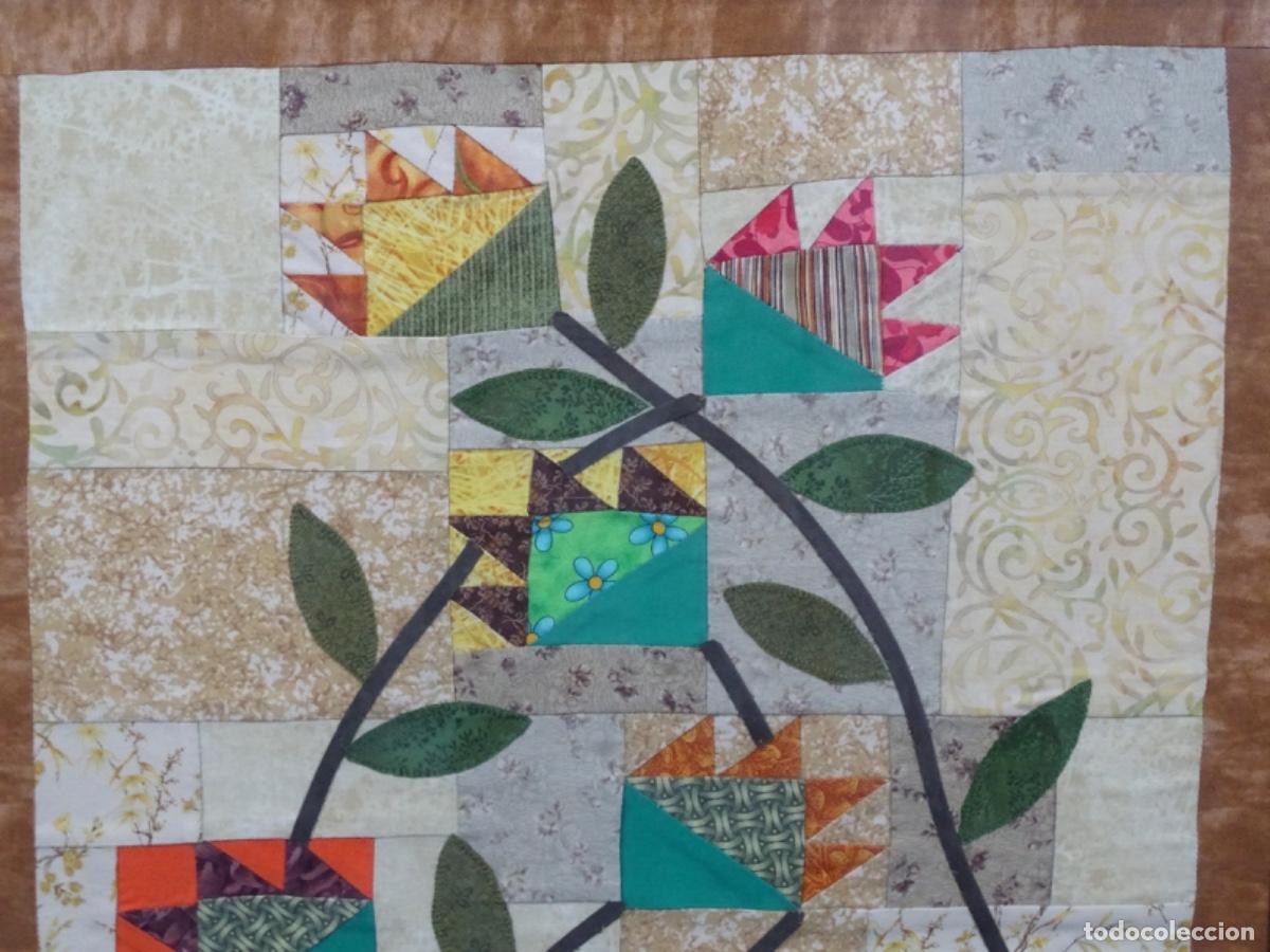 Arte: BODEGON FLORES ANONIMO HECHO CON TELAS. OBRA ORIGINAL. - Foto 3
