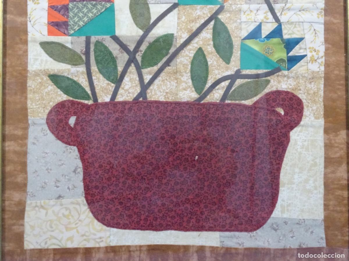Arte: BODEGON FLORES ANONIMO HECHO CON TELAS. OBRA ORIGINAL. - Foto 4
