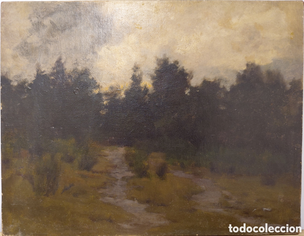 Arte: Sin firma (s. XIX-XX). Paisaje, &oacute;leo sobre lienzo.