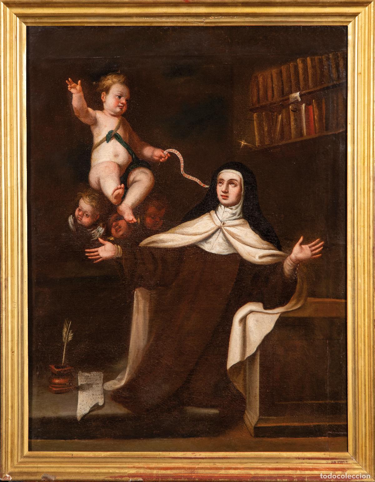 Art: Santa Teresa de Jes&uacute;s &oacute;leo sobre lienzo escuela granadina del siglo XVII