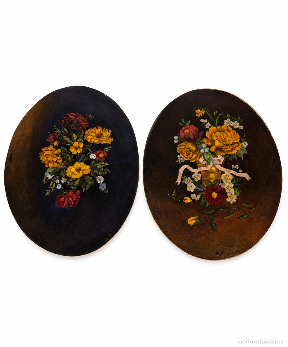 Arte: Pareja de Bodegones Florales, Estilo Barroco Holand&eacute;s - &Oacute;leo sobre Tela