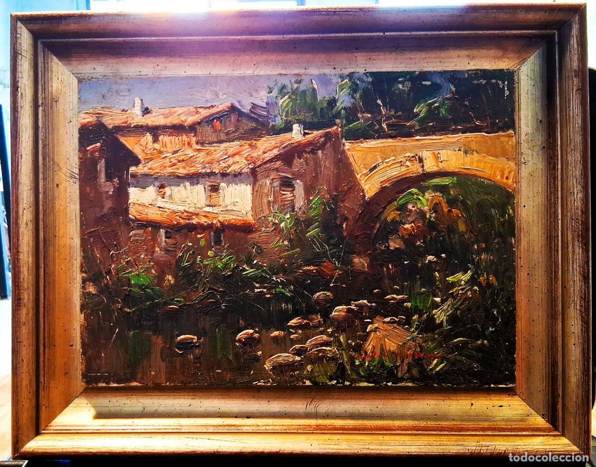 Arte: JUAN LLUNA LLERMA (GODELLA,1933-2019) &rdquo;PAISAJE RURAL&rdquo; &Oacute;LEO SOBRE TABLA (20.5 x 27.5)