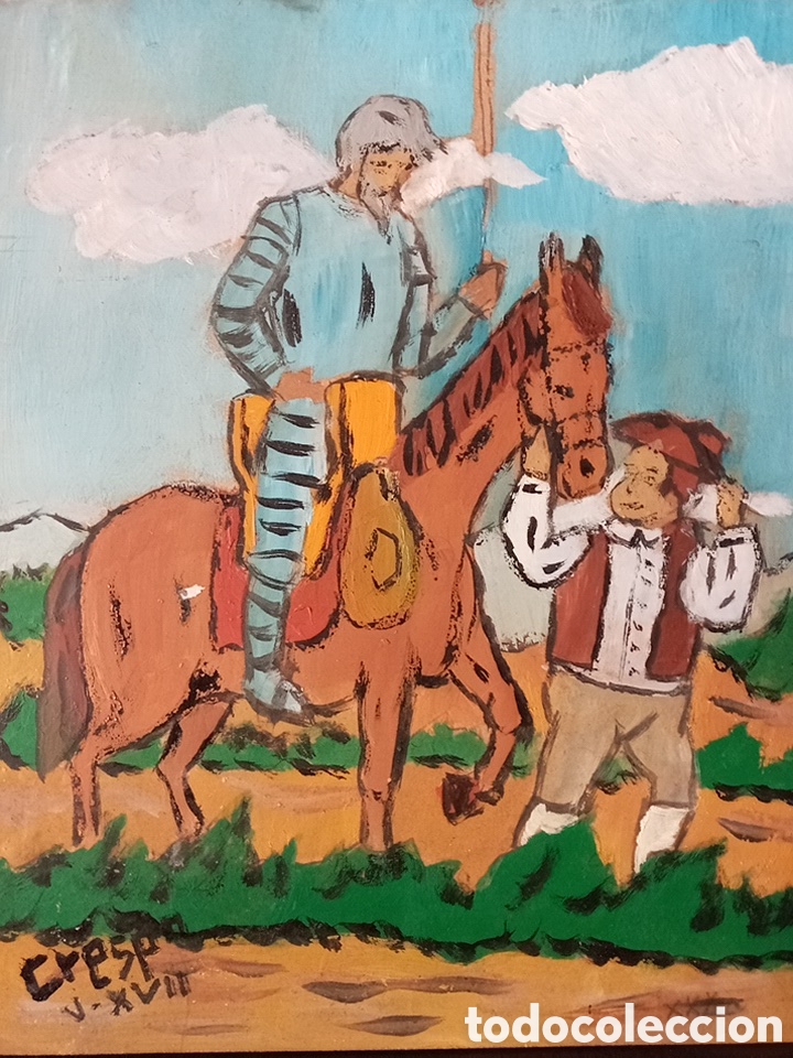 Arte: CRESPO CUADRO AL &Oacute;LEO DON QUIJOTE Y SANCHO