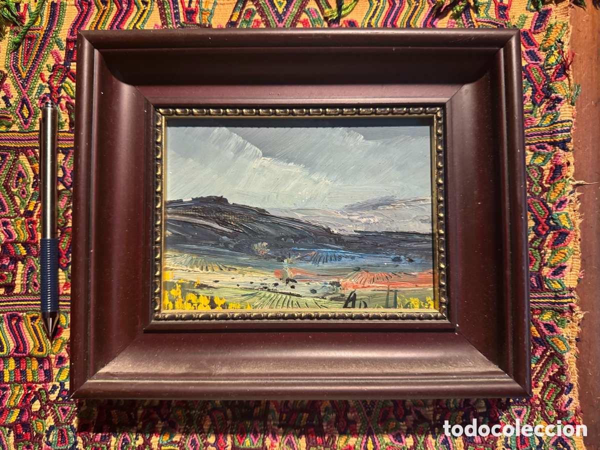 Arte: Joan Abell&oacute; &Oacute;leo sobre tabla paisaje rural