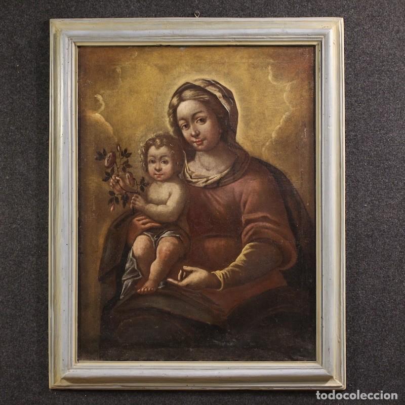 Arte: Pintura italiana antigua, Virgen con el Ni&ntilde;o, del siglo XVII.