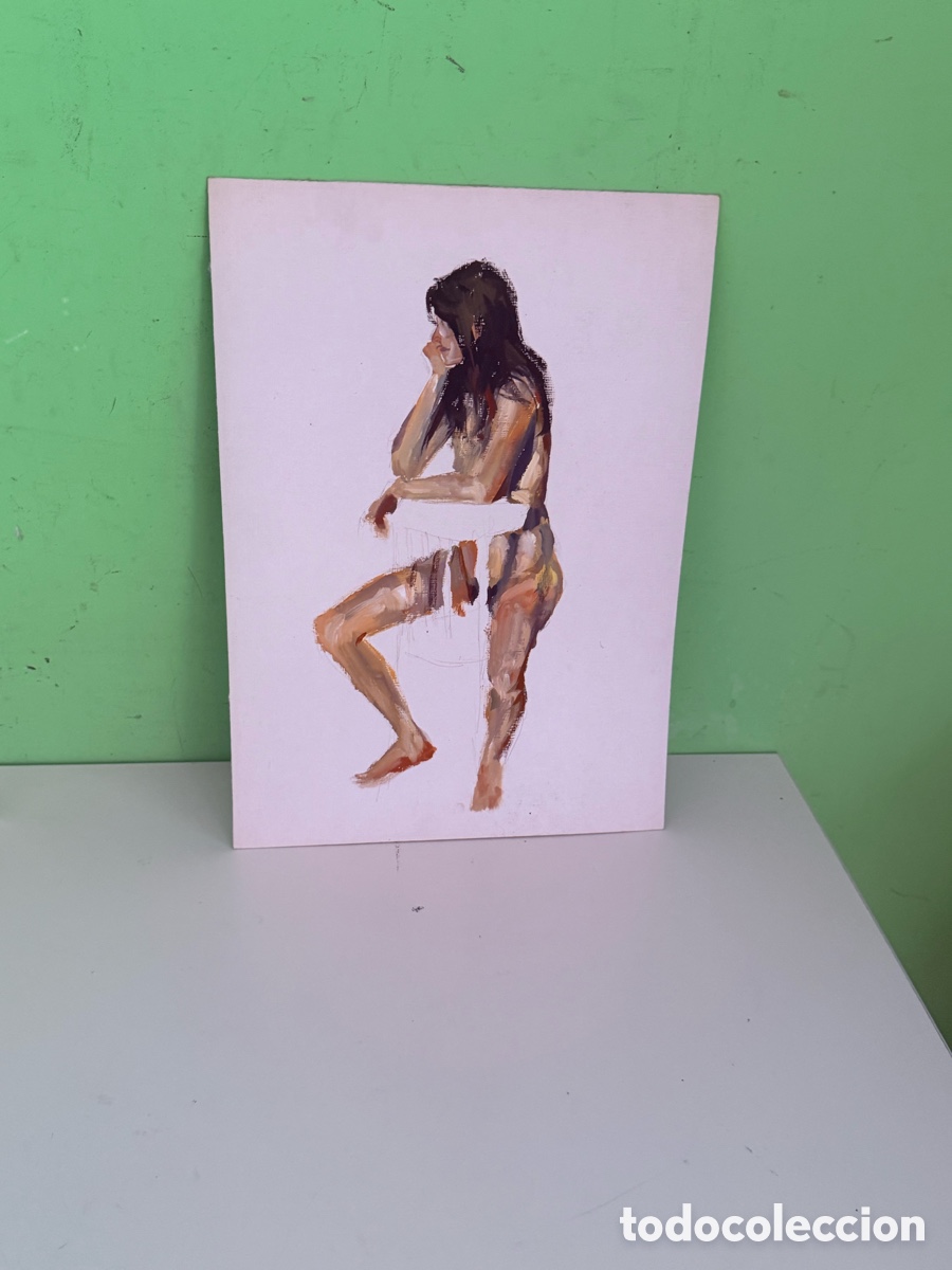 Arte: Carles Prun&eacute;s (1937-2017) &ndash; Desnudo femenino inacabado, &oacute;leo sobre tablex (34 x 25 cm)