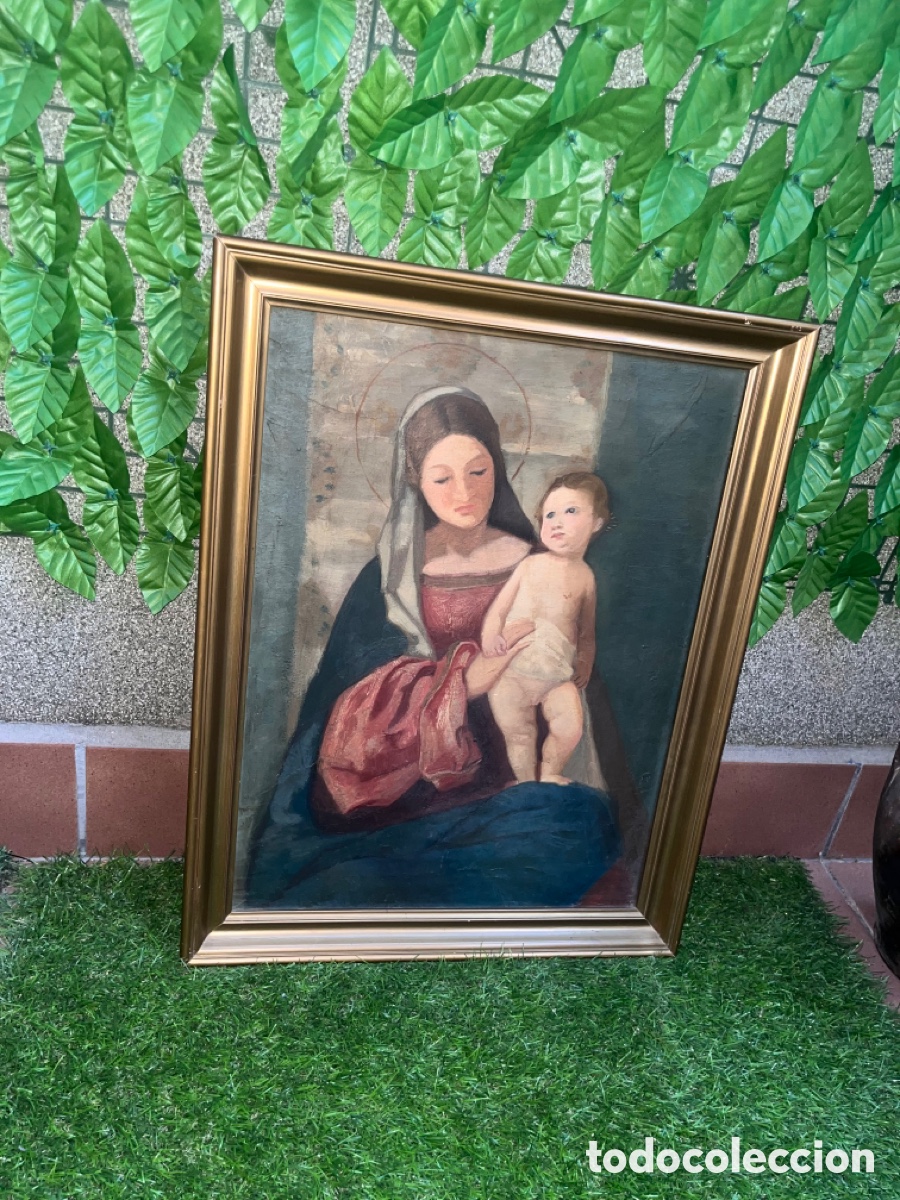 Arte: Cuadro &Oacute;leo Virgen con Ni&ntilde;o
