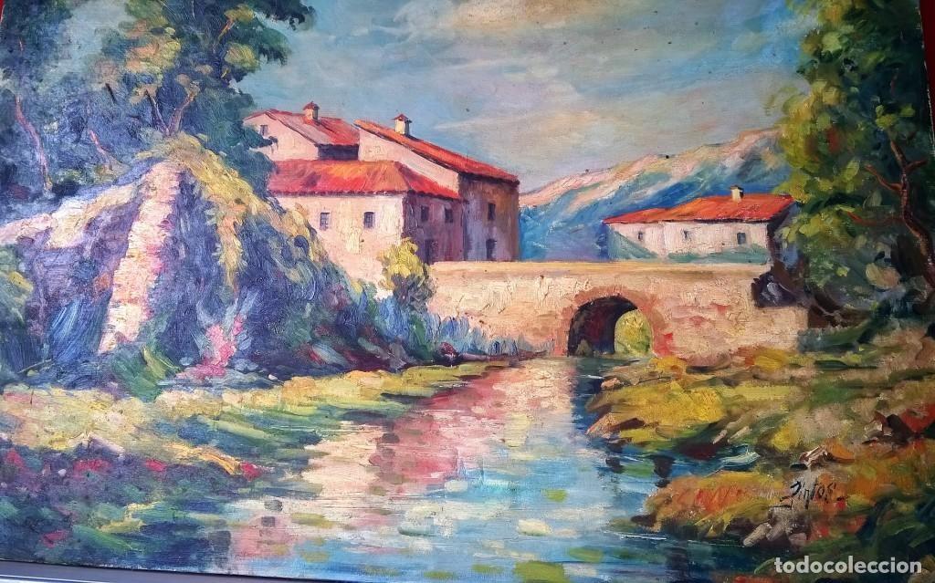Arte: MAGNIFICO Y LUMINOSO PAISAJE CAMPESTRE AL &Oacute;LEO.