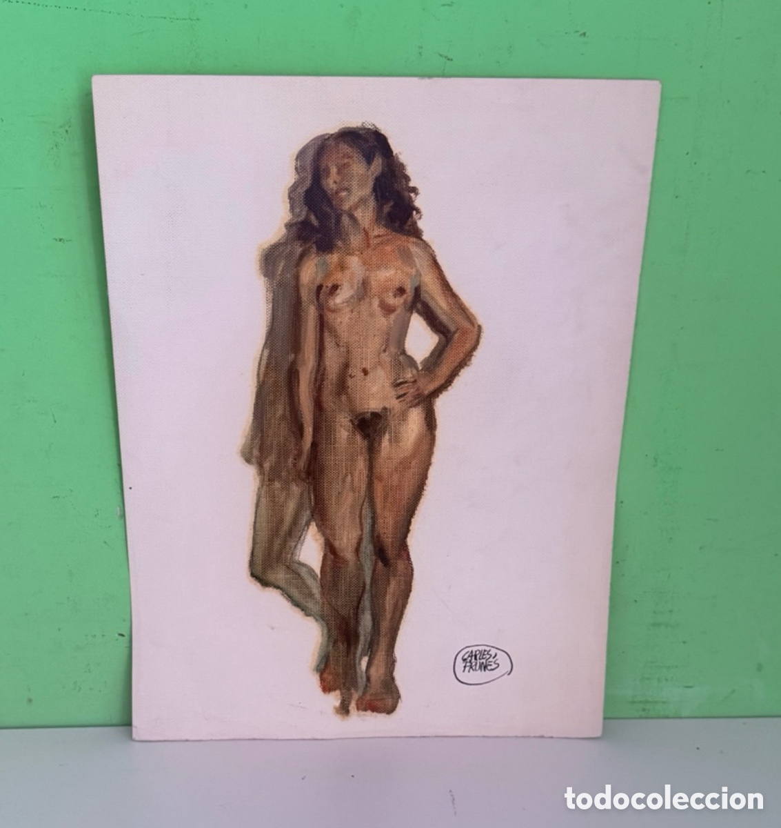 Arte: Carles Prun&eacute;s (1937-2017) &ndash; Desnudo femenino, &oacute;leo sobre lienzo (40 &times; 30 cm)