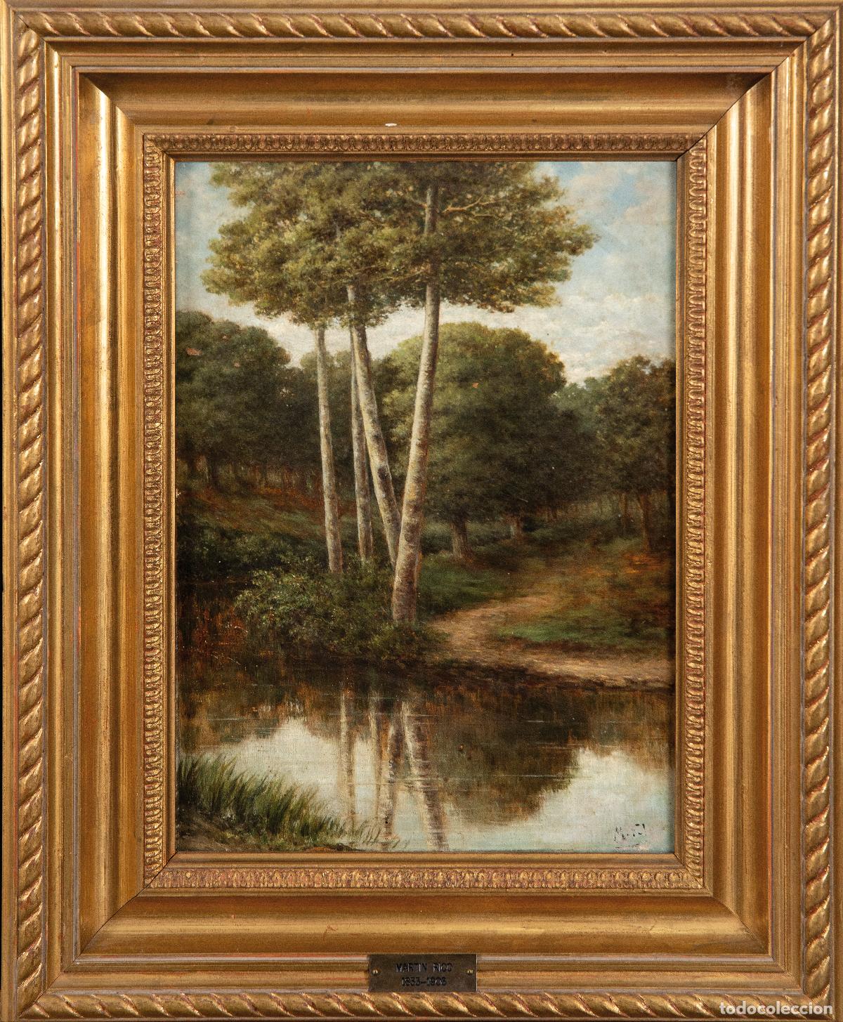 Arte: Paisaje fluvial &oacute;leo sobre lienzo Mart&iacute;n Rico y Ortega escuela espa&ntilde;ola del siglo XIX