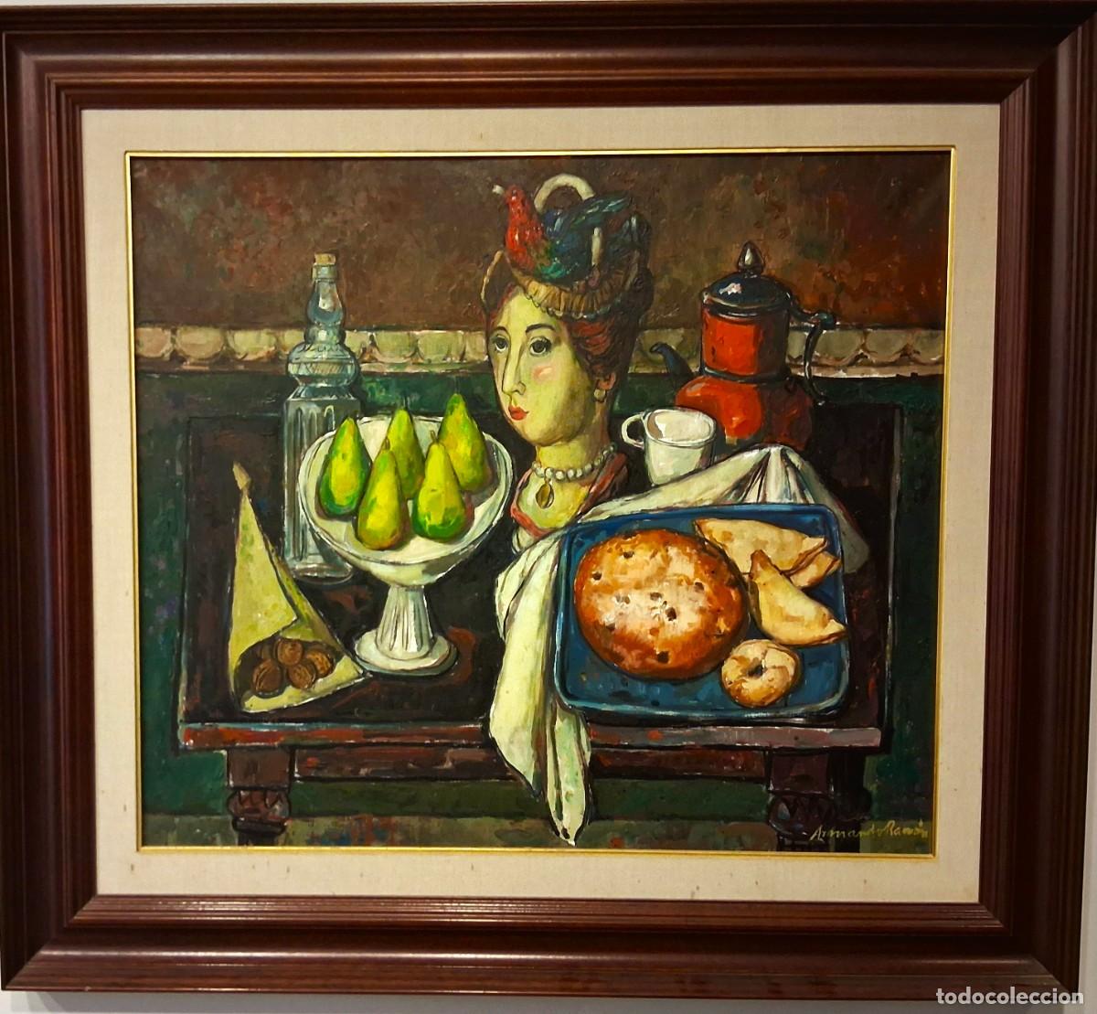 Arte: ARMANDO RAM&Oacute;N (VALENCIA, Siglo XX)&rdquo;Bodeg&oacute;n&rdquo; &oacute;leo sobre lienzo (75 x 87)