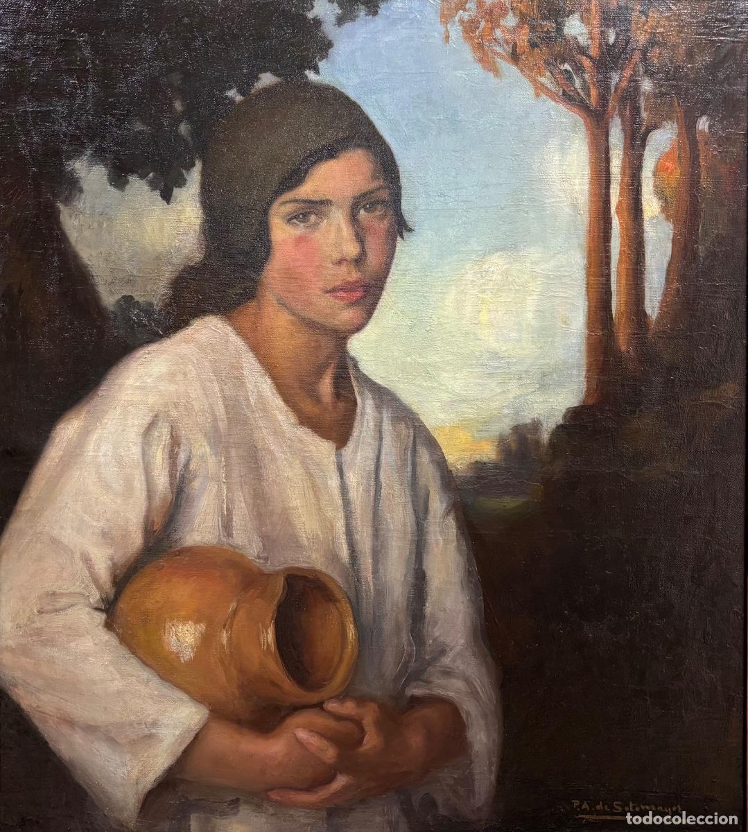 Arte: Pilar &Aacute;lvarez de Sotomayor Retrato de gallega con c&aacute;ntaro