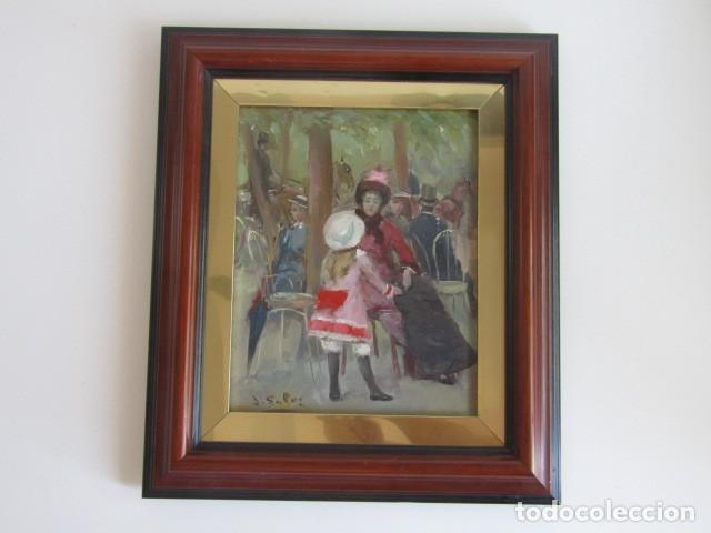 Arte: PRECIOSO CUADRO PINTADO AL OLEO - JUAN DE LA CRUZ SOLER - FIRMADO J.SOLER - ESCENAS PARISINAS