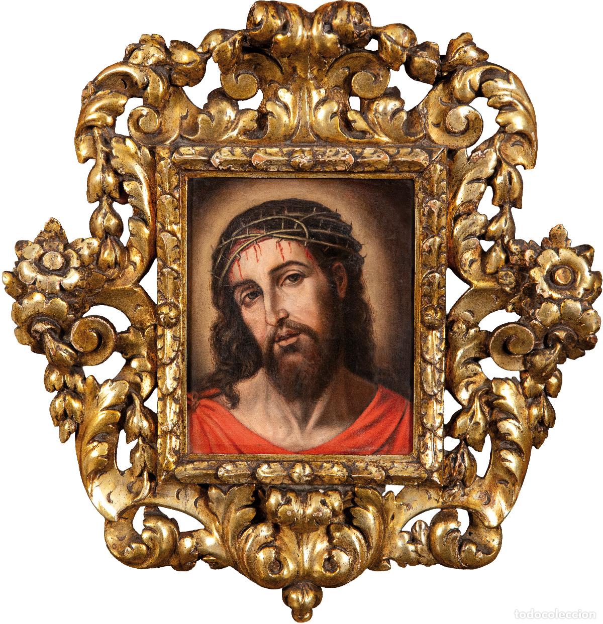 Arte: Ecce Homo &oacute;leo sobre lienzo siguiendo el modelo de Juan de Juanes escuela espa&ntilde;ola del siglo XIX