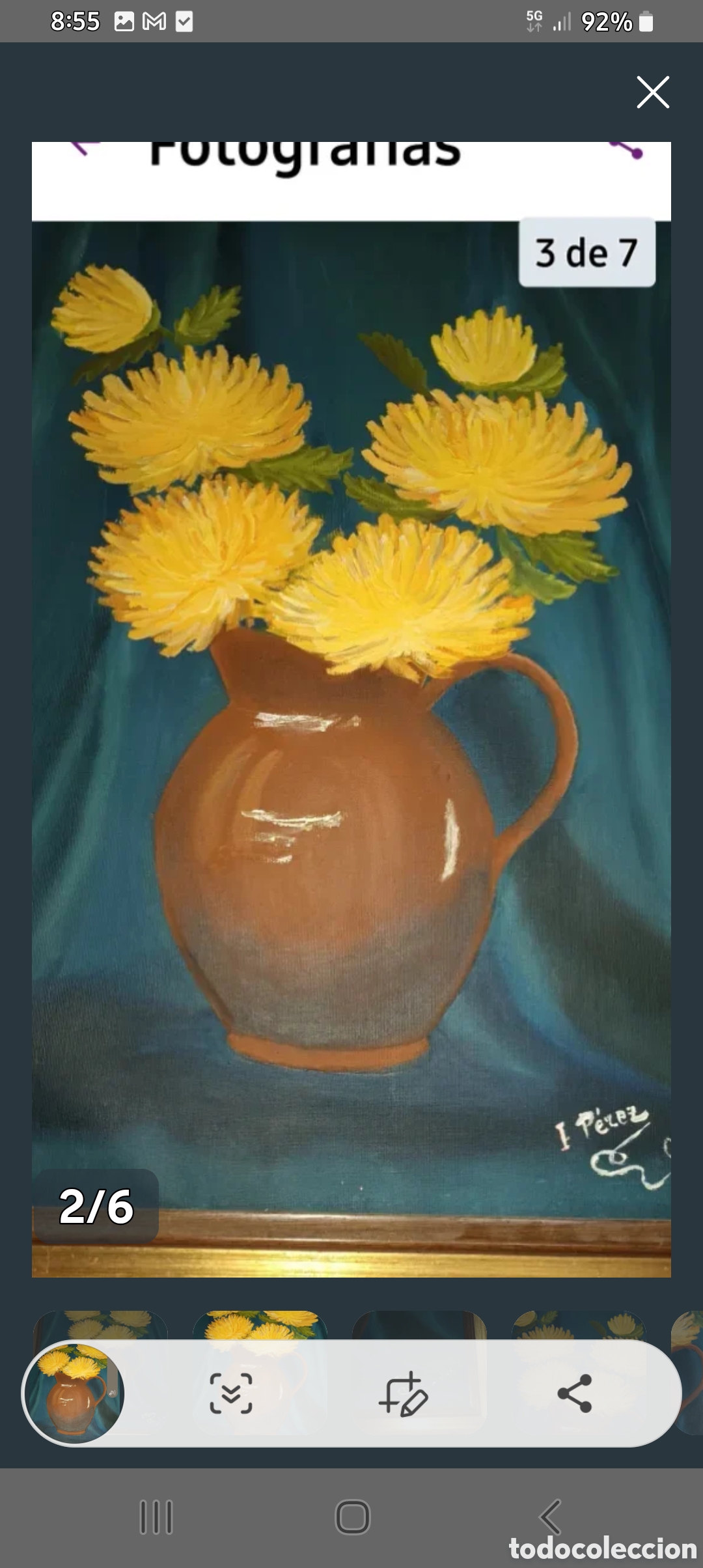 Arte: CUADRO PINTADO AL &Oacute;LEO SOBRE TELA CON FIRMA DE AUTOR