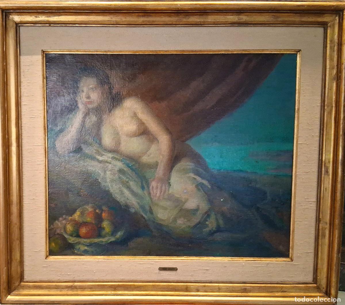 Arte: VICENTE NAVARRO ROMERO (VALENCIA,1888-BARCELONA,1979) &rdquo;DESNUDO Y BODEG&Oacute;N&rdquo; &Oacute;LEO SOBRE LIENZO 65 x 54