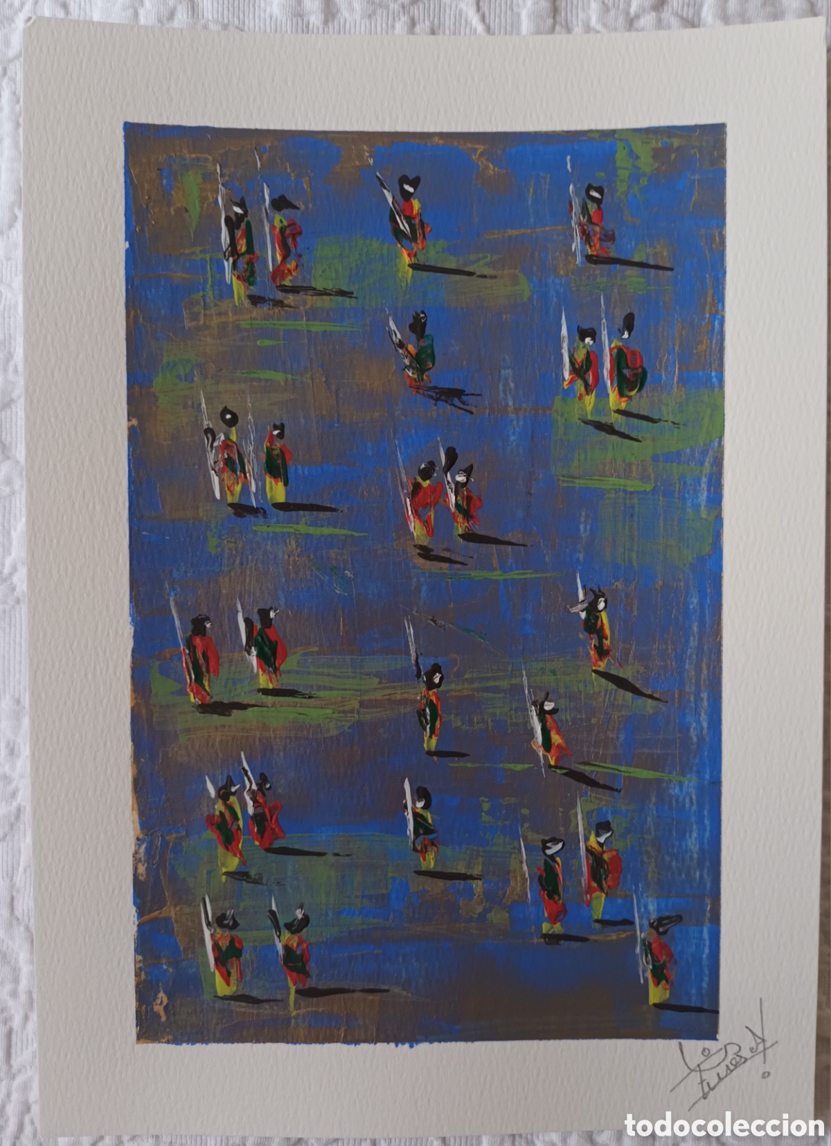 Arte: Pintura acr&iacute;lico abstracto orginal 21x29 cm