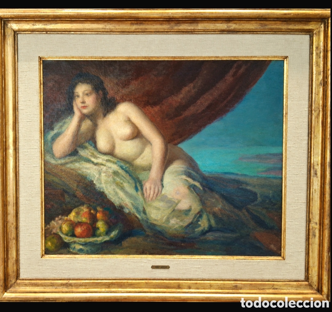 Arte: VICENTE NAVARRO ROMERO (VALENCIA,1888-BARCELONA,1979) &rdquo;DESNUDO Y BODEG&Oacute;N&rdquo; &Oacute;LEO SOBRE LIENZO 65 x 54