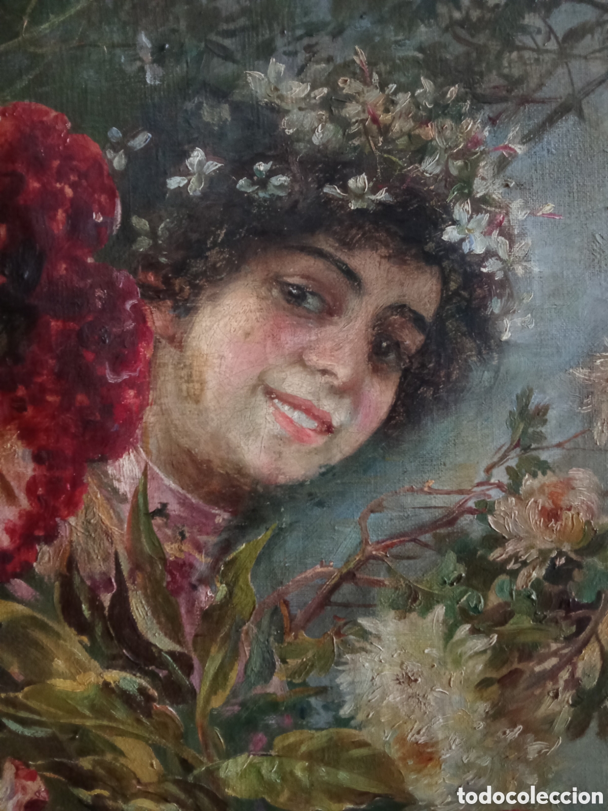 Arte: OLEO RETRATO DAMA, OBRA DE MANUEL DE LA ROSA