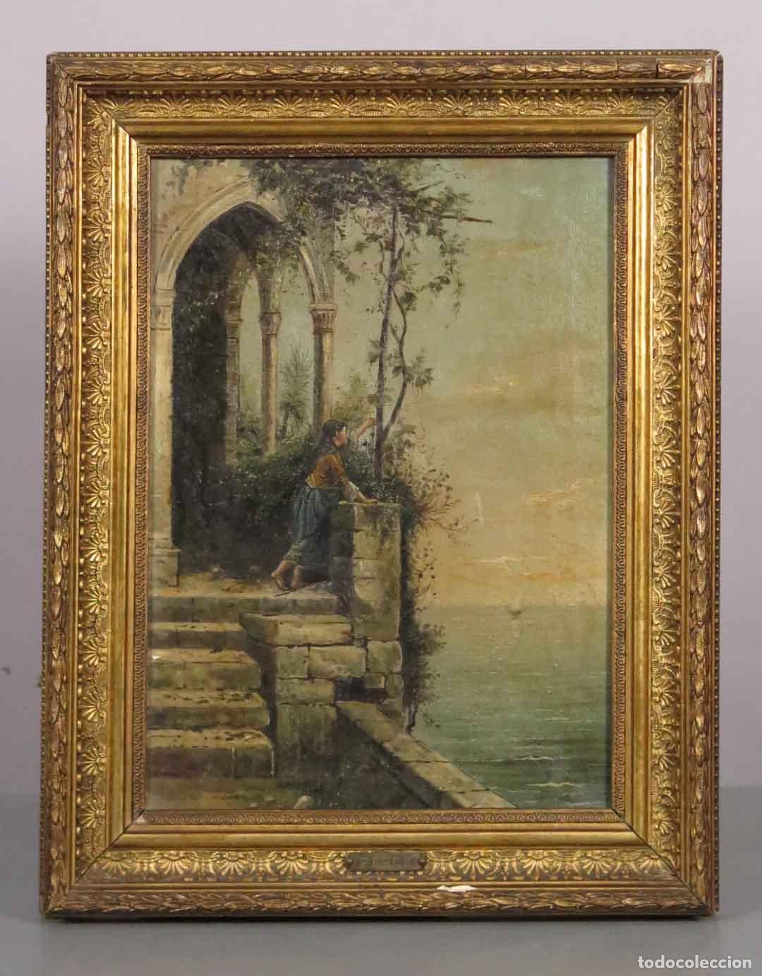 Arte: LA DESPEDIDA. OLEO S/ LIENZO. SIGLO XIX. ESCUELA ESPA&Ntilde;OLA
