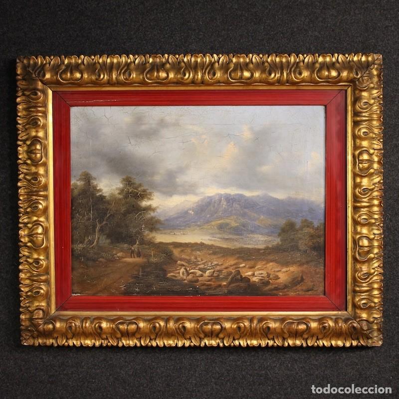Arte: Paisaje italiano con caminantes, &oacute;leo sobre lienzo fechado en 1845.