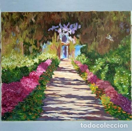Kunst: Pintura al &oacute;leo de camino de jard&iacute;n