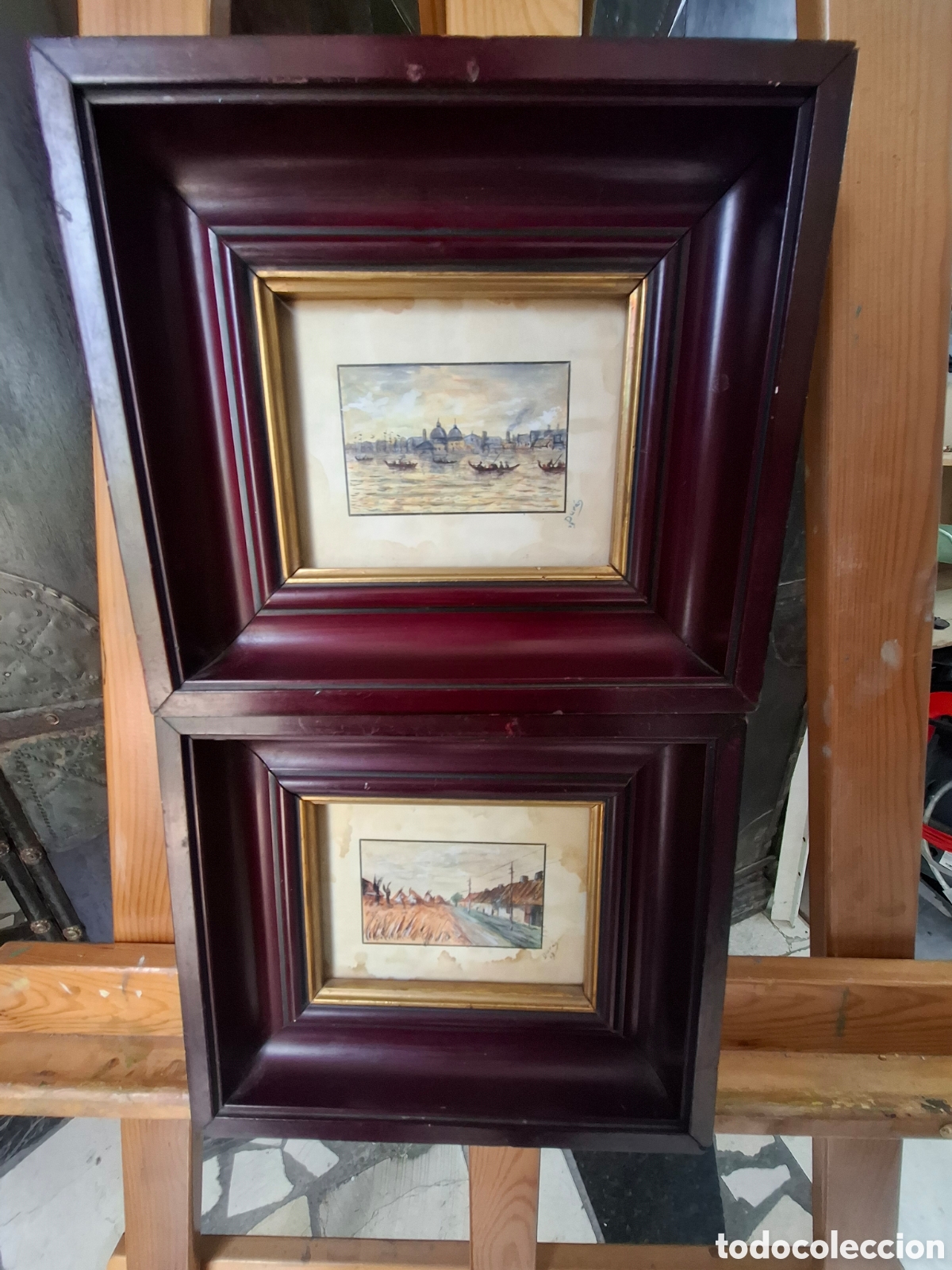 Arte: PAREJA DE PINTURAS EN MINIATURA. FIRMADA DURAN. Inscripci&oacute;n en la trasera Marta Dur&aacute;n.