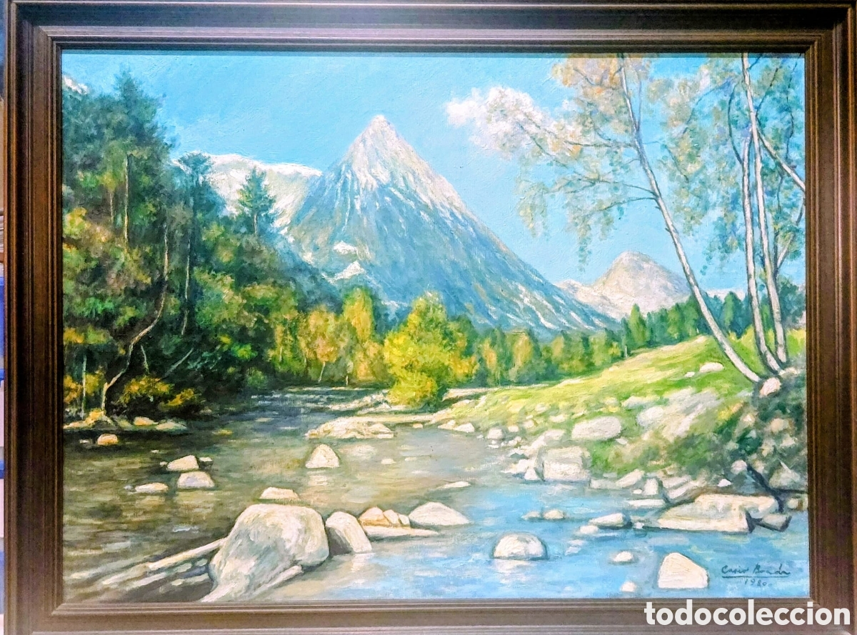 Arte: CASIMIR BOADA OLEO TELA 54X74 A&Ntilde;O 1980 EL VALL DE ESPOT SAN MAURICI