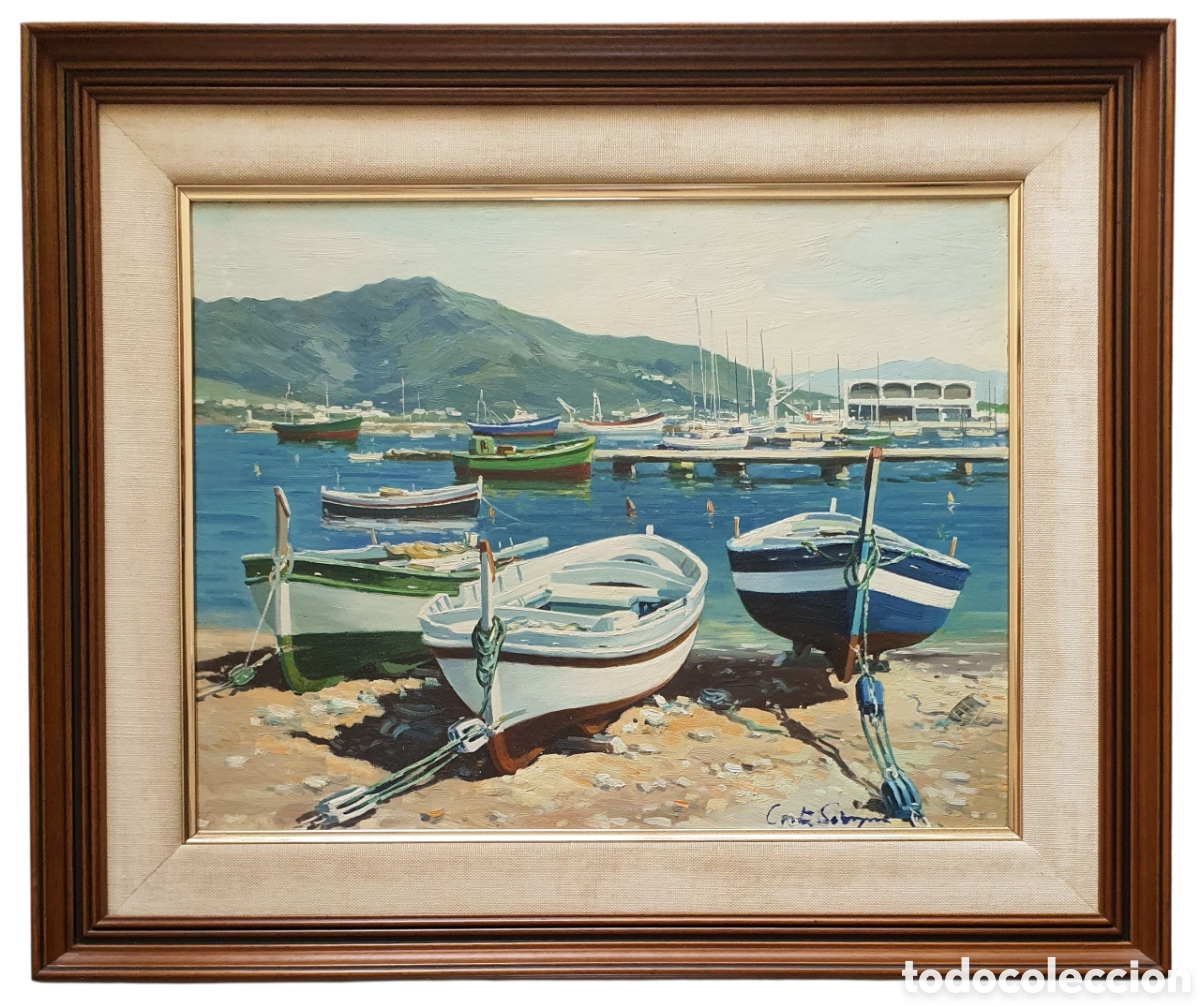 Arte: Josep Costa Sobrepera (Palafrugell, 1937) - Marina, Port de la Selva.Oleo/Tela.Firmado.