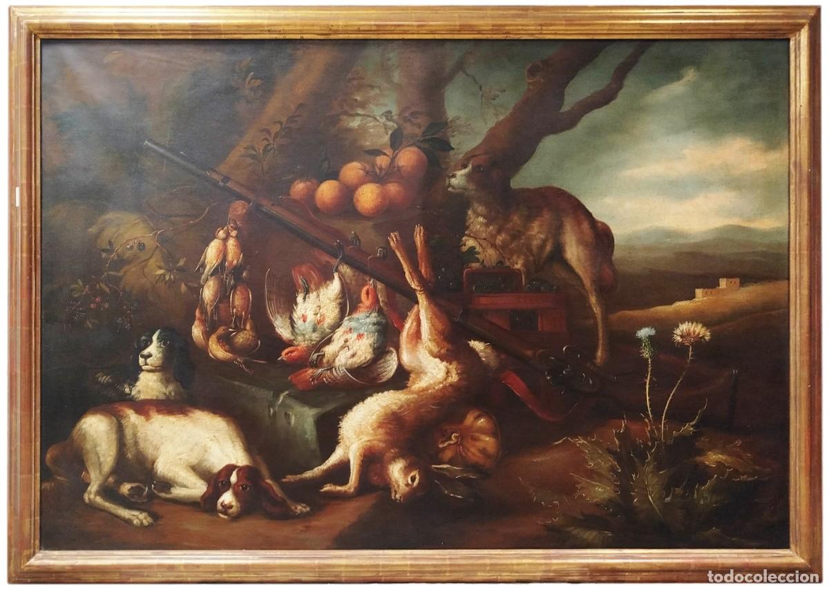 Kunst: BODEGON DE CAZA OLEO SOBRE LIENZO ENMARCADO DEL SIGLO XIX