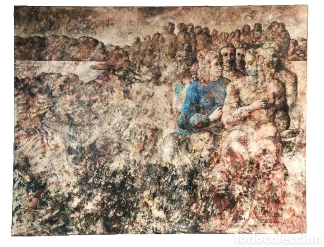 Arte: Enorme obra abstracta. T&eacute;cnica mixta. Firmado. Antonio Ferri. Siglo XX.