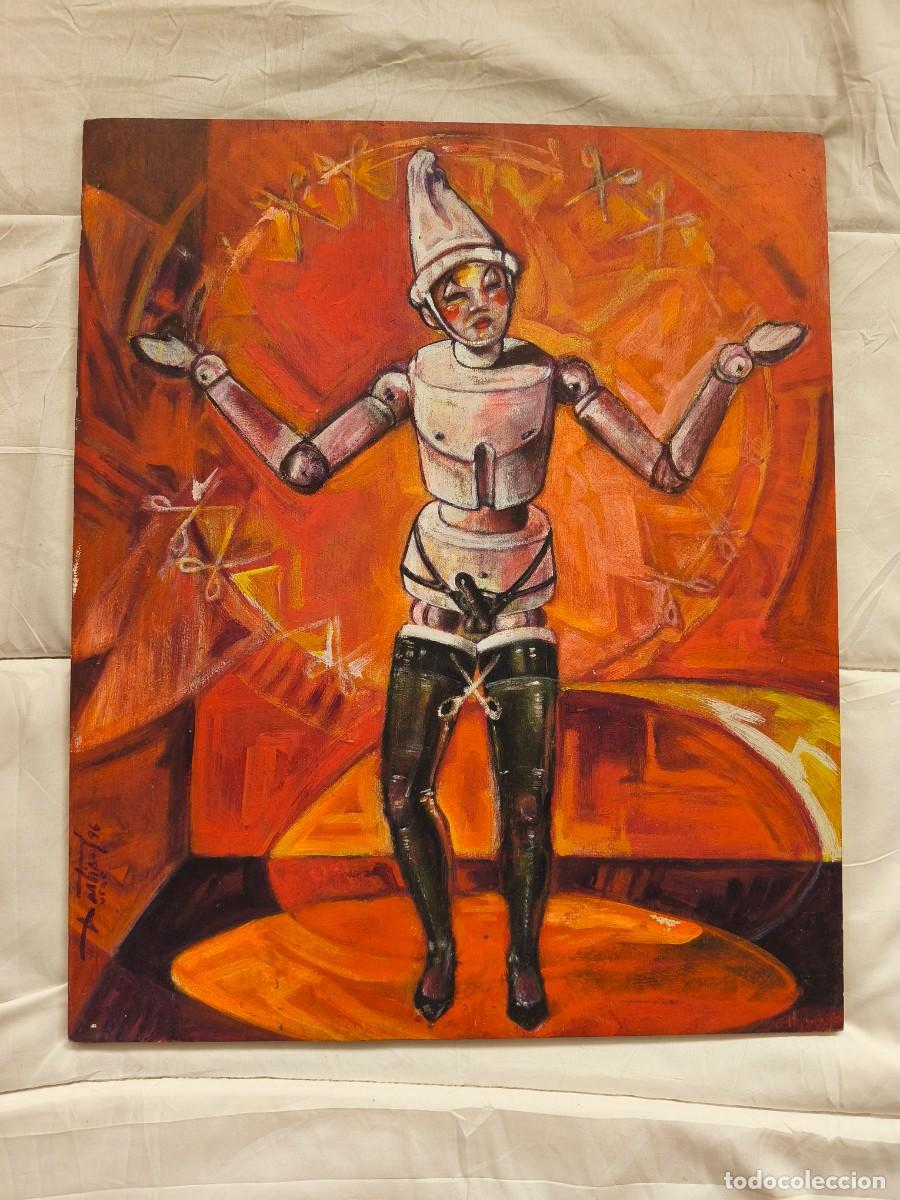 Arte: Arlequ&iacute;n. Arte gallego. Vigo . Artista local . 50 x 60 cm alto.