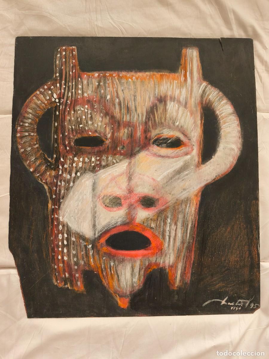 Arte: M&aacute;scara Tribal . Arte gallego. Vigo . Artista local . 48 x 55 cm alto.
