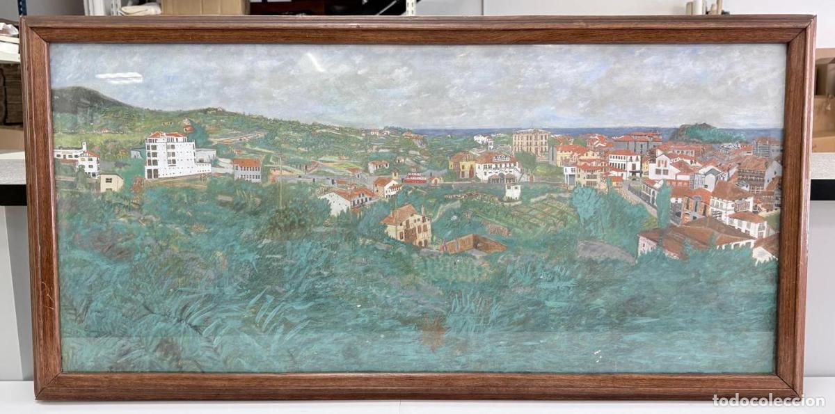 Arte: VISTA PANOR&Aacute;MICA DE GETXO. &Oacute;LEO SOBRE TABLA. MEDIADOS DEL SIGLO XX