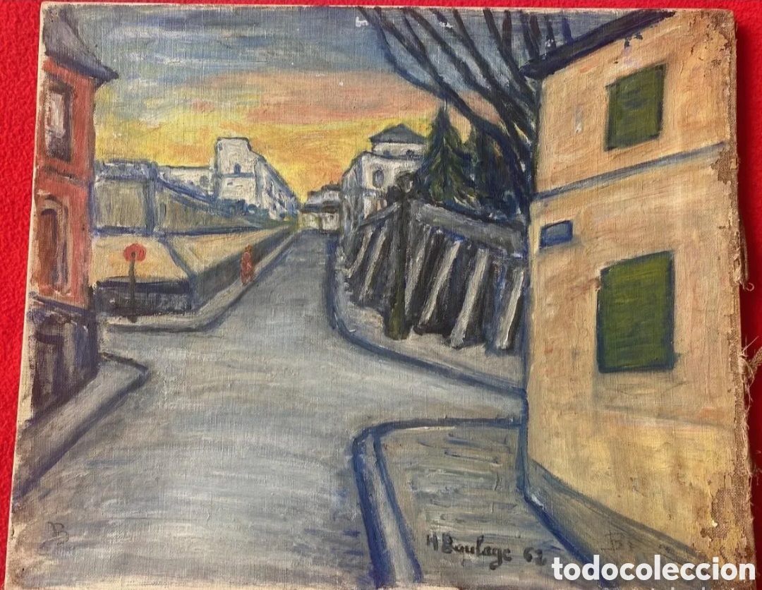 Art: Cruce de calles parisinas de Henri Boulage, &oacute;leo sobre lienzo